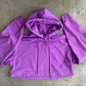 Alo Yoga Bae Hoodie Crop S Electric Violet Purple